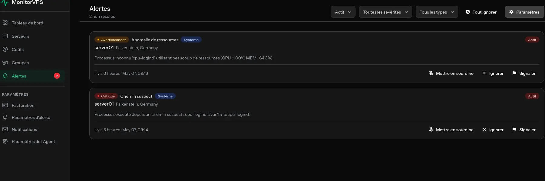 cpu-logind dans /var/tmp est XMRig : comment une alerte MonitorVPS a détecté un cryptominer