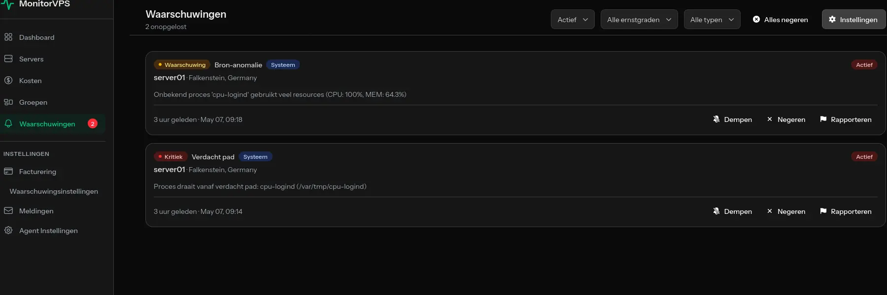 cpu-logind in /var/tmp is XMRig: hoe een MonitorVPS-melding een cryptominer ontdekte